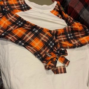 Orange and white T Shirt